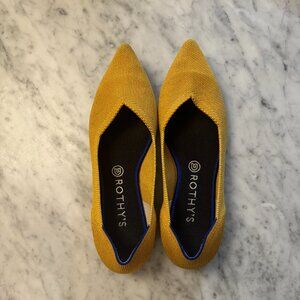 Roth's "The Point" Flats in Size 10, color Mustard Yellow